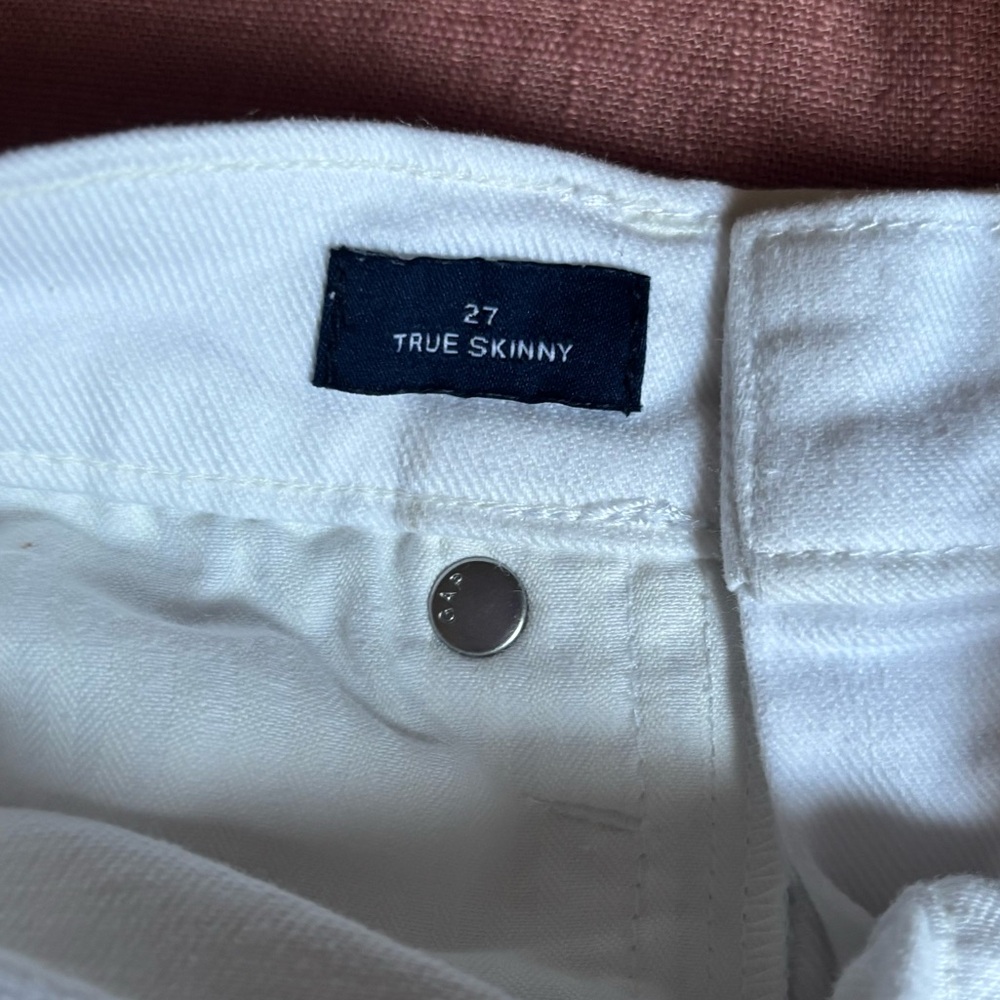 GAP White Straight Leg Jeans True Skinny Size 27 - Picture 5 of 6